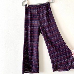 Navy Printed Wide Leg Pants
